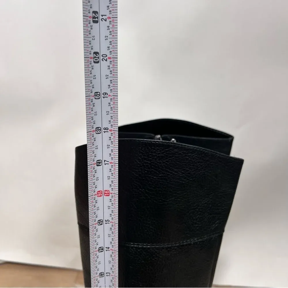Talbots Black Leather Knee-High Riding Boots